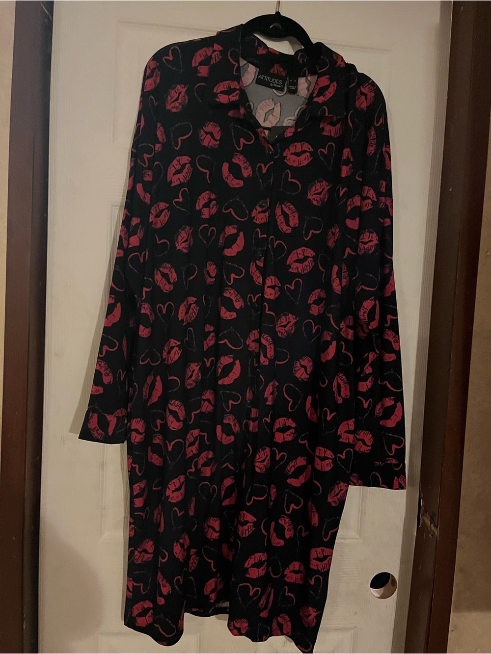 NWT Attitudes by Renee Como Jersey Button-Front Tunic Shirt Dress XL